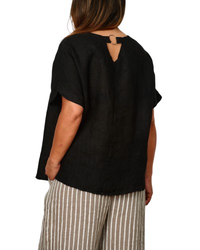 Maglia Lino Oversized NERO