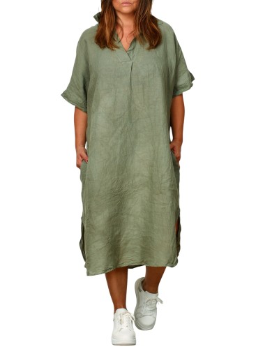 Abito Oversized Lino Buzunare KH