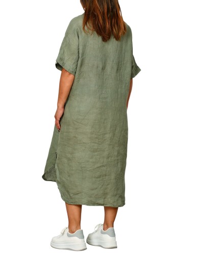Abito Oversized Lino Buzunare KH