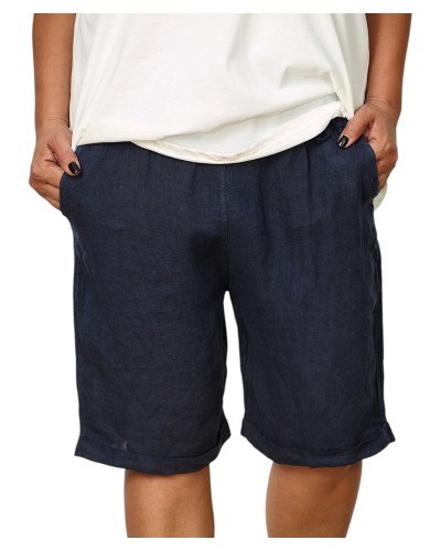 Pantaloni Boyfriend In Betelie Elastica Blu Navy
