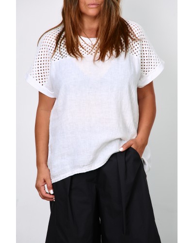 Maglia Casual Lino Mix Cotton Wht