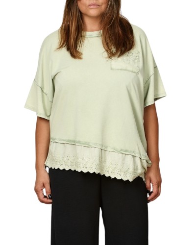 T-shirt Boyfriend Oversized Mix Lace