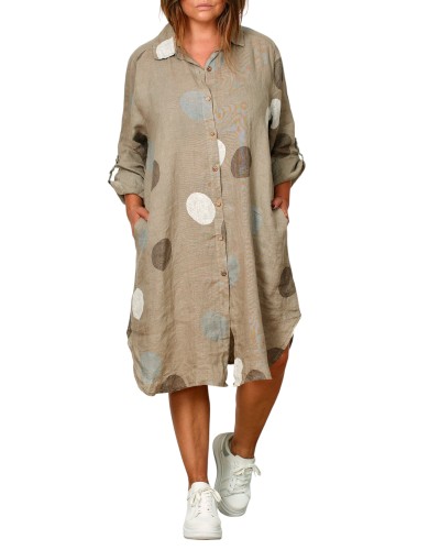 Abito Camasa Lino Buzunare Dots PRINT