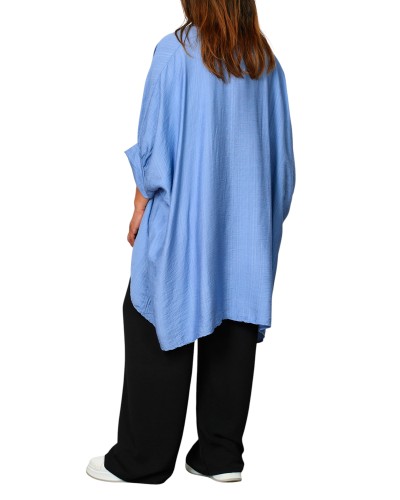Camasa Maxi Summer Viscose BLU