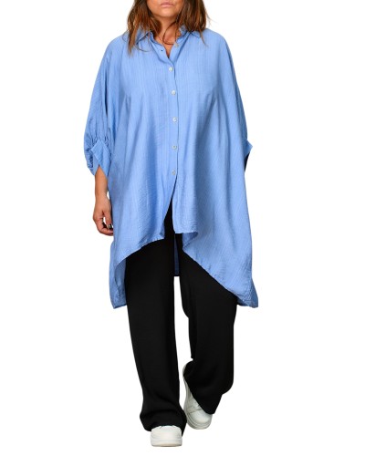 Camasa Maxi Summer Viscose BLU