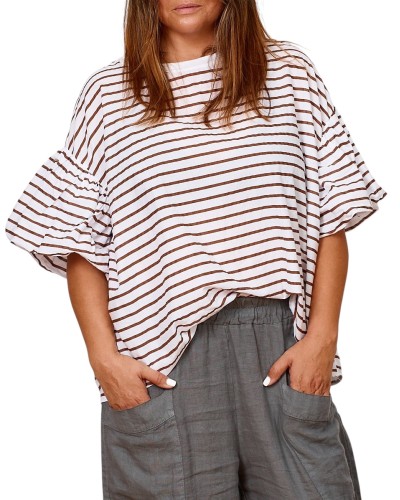 T-shirt Boyfriend Oversized Dungi WHT/Choco