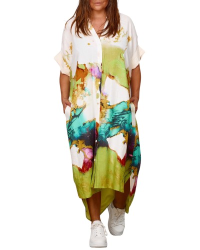 Camasa Rochie Maxi Cotton CLPRINTGREEN