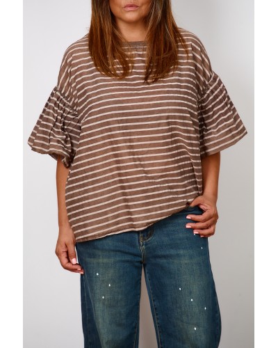 T-shirt Boyfriend Oversized Dungi Choco/Wht