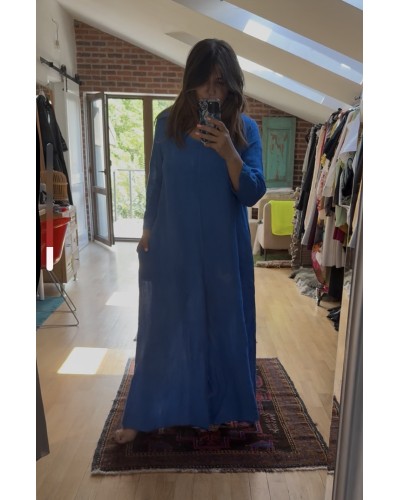 Salopeta Puro Lino Summer Blu Ciel