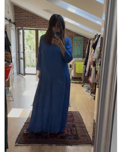 Salopeta Puro Lino Summer Blu Ciel