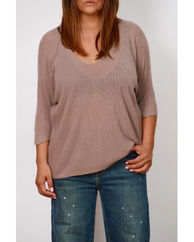 Maglia Fina Translucide Choco