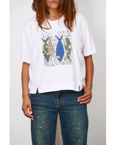 T-shirt Summer Cotton Fish Print