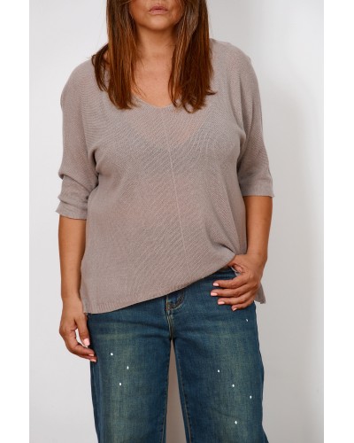 Maglia Fina Translucide  Grigio