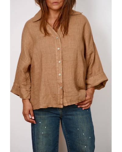 Camasa Oversized Lino CAMEL