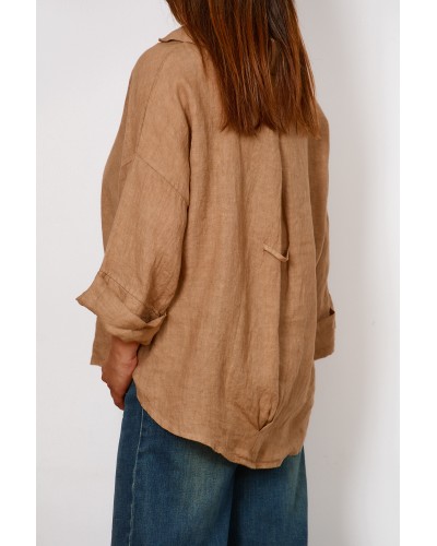 Camasa Oversized Lino CAMEL