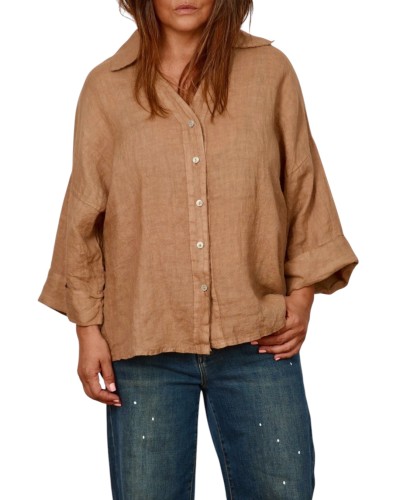 Camasa Oversized Lino CAMEL