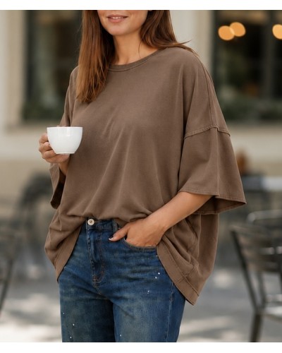 T-shirt Boyfriend Oversized Cotton Choco