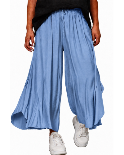 Pantaloni Summer Viscose Butterfly Blu