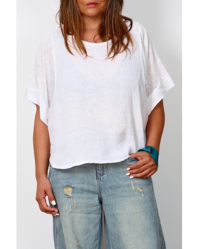 T-shirt Oversized  Lino Retro WHT