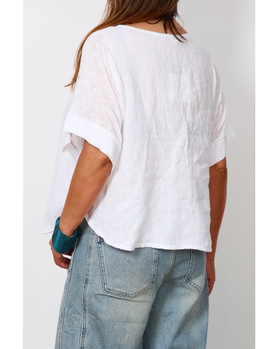 T-shirt Oversized  Lino Retro WHT