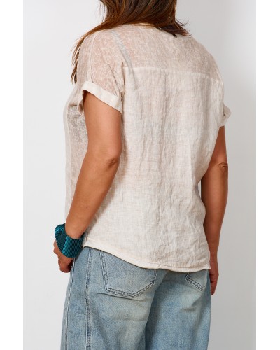 T-shirt Boyfriend Mix Lino NUDE