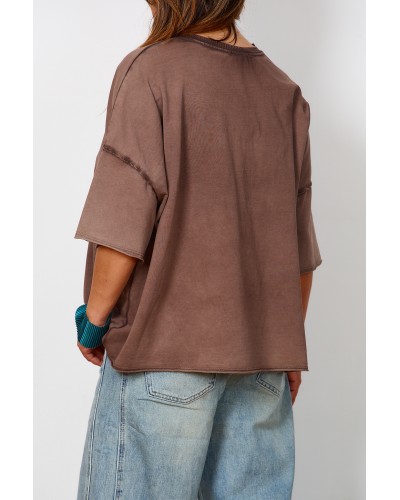 T-shirt Boyfriend Oversized Cotton Choco