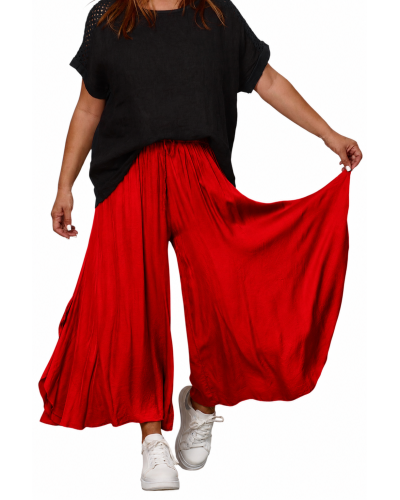 Pantaloni Summer Viscose Butterfly Red