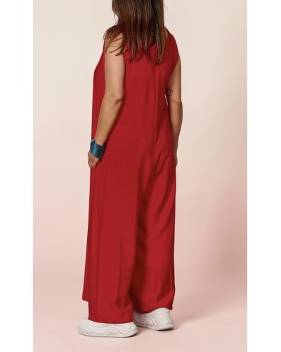 Salopeta Retro Boyfriend Buzunare RED