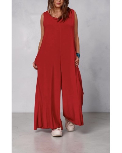 Salopeta Retro Boyfriend Buzunare RED