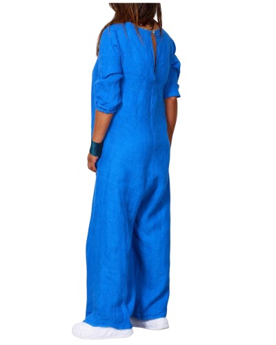 Salopeta Puro Lino Summer Blu Ciel