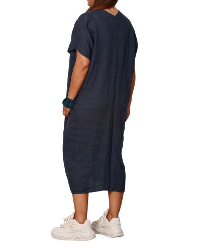 Abito Lino Casual Pense V Bleumarin