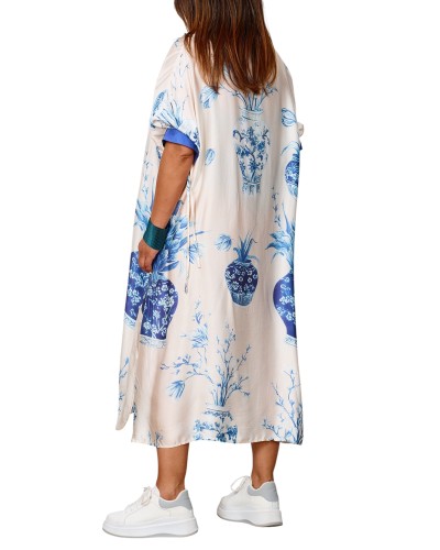 Abito Summer Viscose WHT/BLU