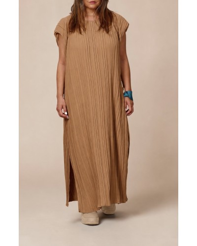 Abito Retro Plisse Nude Despicata Lateral