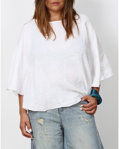 Maglia Boyfriend Simple  Lino WHT
