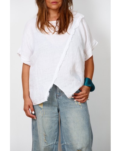 Maglia Boyfriend OVSAS Lino WHT