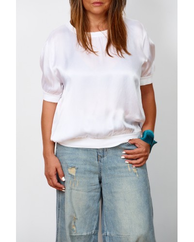 T-shirt Casual Viscose Basic White