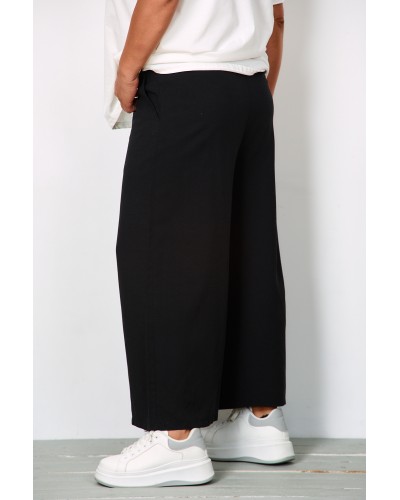 Pantaloni Retro Betelie Elastica BLK Lino Mix Viscose