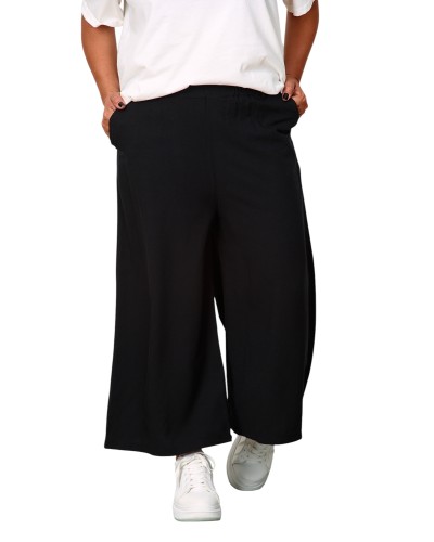 Pantaloni Retro Betelie Elastica BLK Lino Mix Viscose