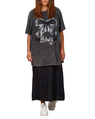 T-shirt Maxi Boyfriend Grigio bOW
