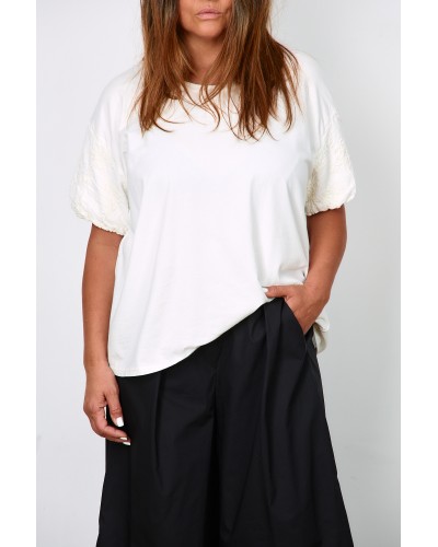 T-shirt Oversized Cotton Maneca BRWHT
