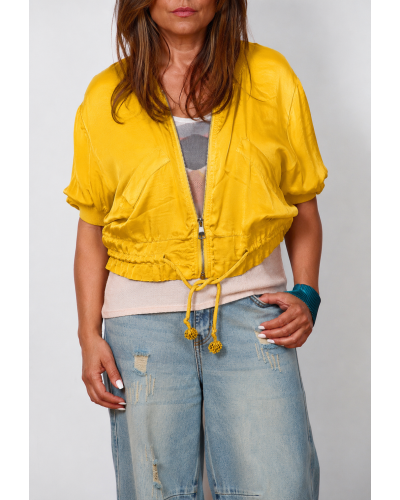 Bomber Jacket Viscose Yellow