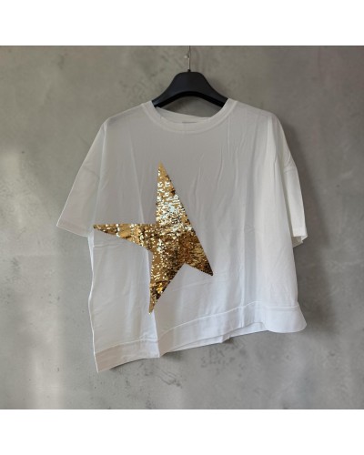 T-shirt  Asimetric Star Sequins