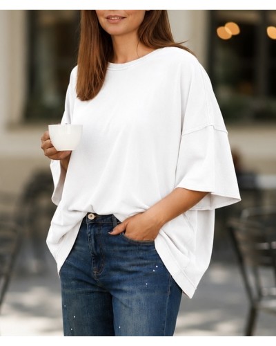 T-shirt Boyfriend Oversized Cotton WHT