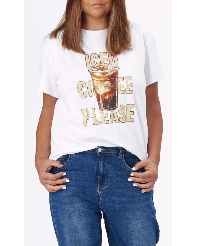 T-shirt Cotton Iced Coffee Please