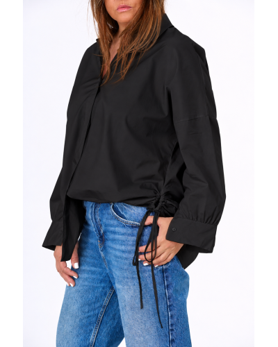 Camasa Boyfriend Oversized Snur Lateral BLack