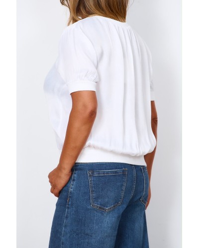 T-shirt Casual Viscose V Basic White