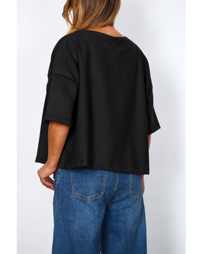 Maglia Boyfriend Fashion Patch Blk