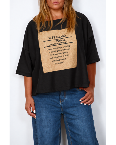 Maglia Boyfriend Fashion Patch Blk