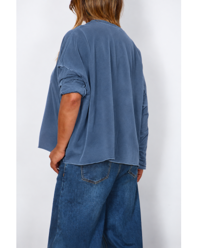 Maglione Basic Boyfriend Oversized Cotton Denim