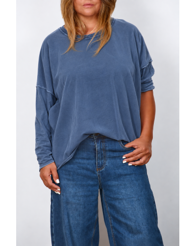 Maglione Basic Boyfriend Oversized Cotton Denim